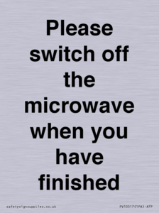Please switch off the microwave when you have finished